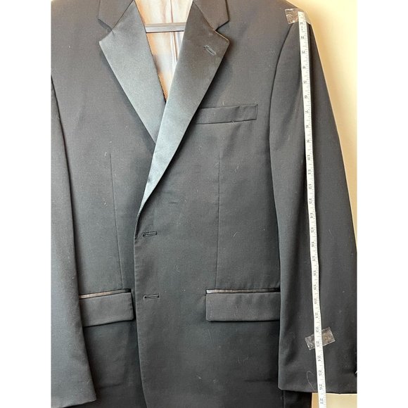 Calvin Klein Mens Blazer Coat Jacket 100% Wool Single Breasted Black Size 44L - Picture 4 of 8